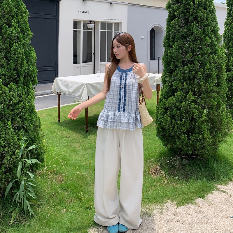 Casual plaid shirt show young doll shirt for women