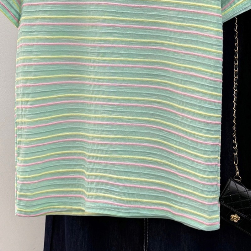 Mixed colors short sleeve tops short T-shirt for women
