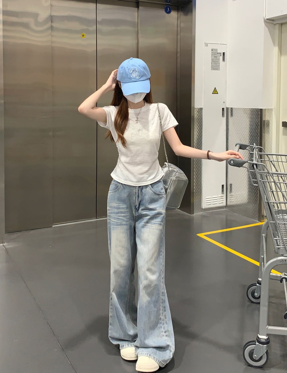 Summer round neck tops slim T-shirt for women