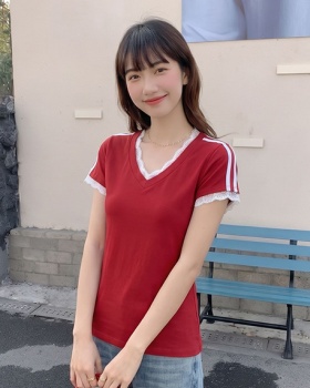 Summer inside the ride T-shirt lace tops for women