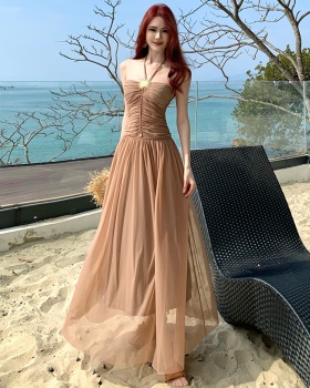 Banquet wrapped chest dress vacation evening dress