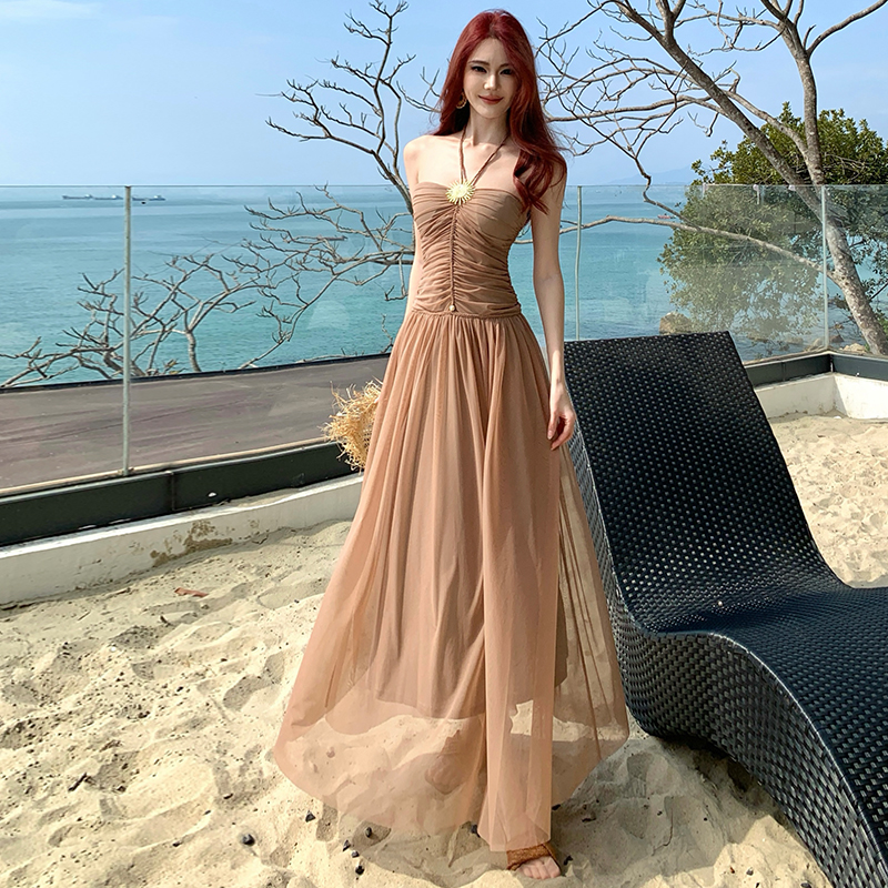 Banquet wrapped chest dress vacation evening dress