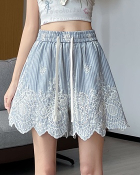 Casual slim shorts summer wide leg pants for women