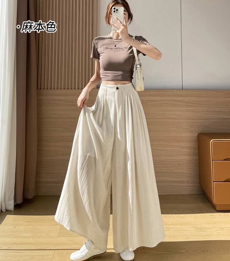 Ice silk pants wide leg pants for women