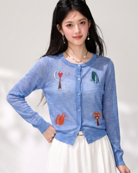 Knitted spring tops short cardigan for women