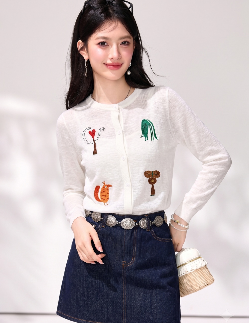 Knitted spring tops short cardigan for women