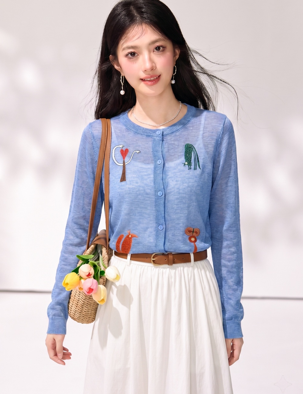 Knitted spring tops short cardigan for women