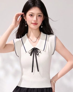 Korean style short tops short sleeve enticement sweater