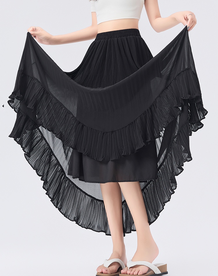 Petal big skirt elastic waist temperament slim skirt
