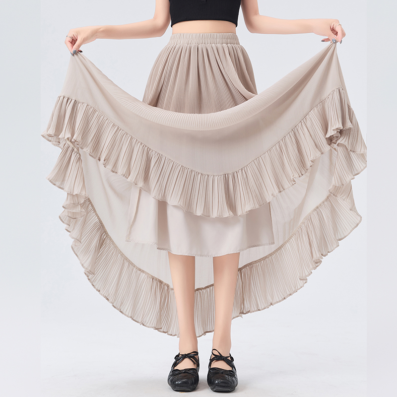 Petal big skirt elastic waist temperament slim skirt