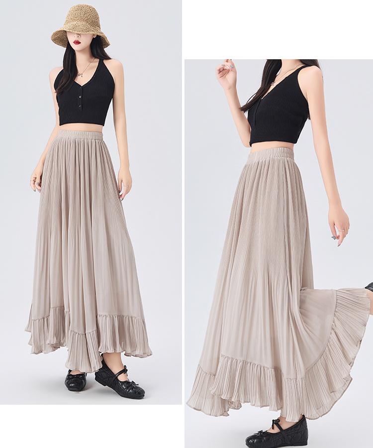 Petal big skirt elastic waist temperament slim skirt