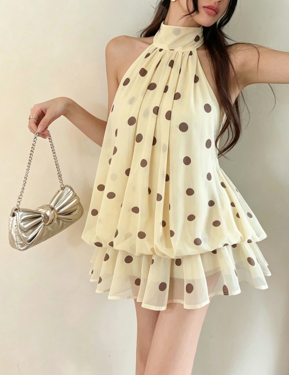 Sexy fashion halter chiffon spicegirl dress