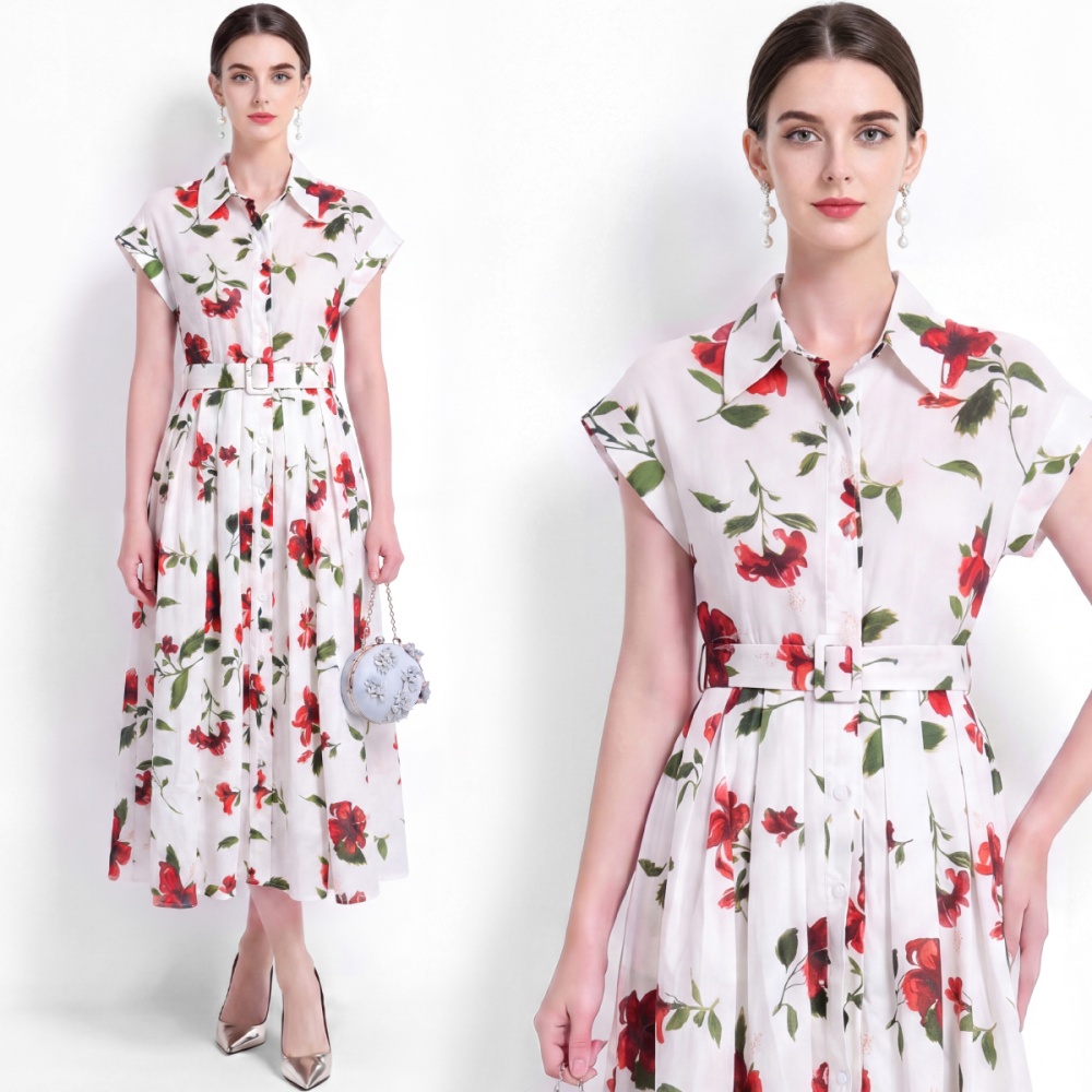 Vacation commuting shirt short sleeve dress