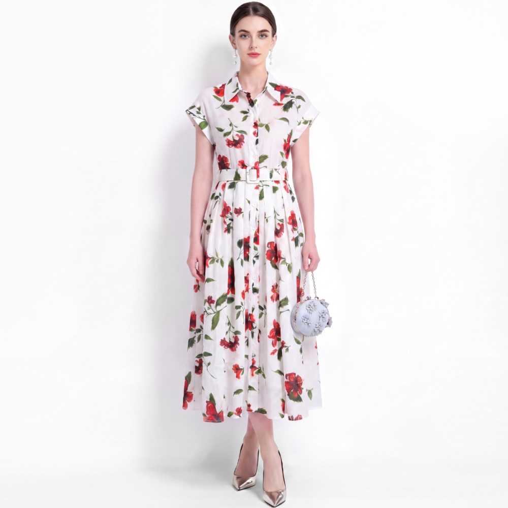 Vacation commuting shirt short sleeve dress