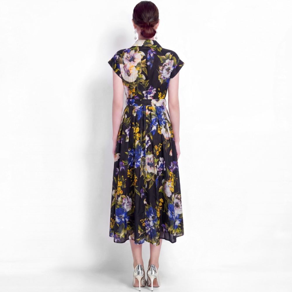 A-line commuting vacation shirt slim big skirt dress