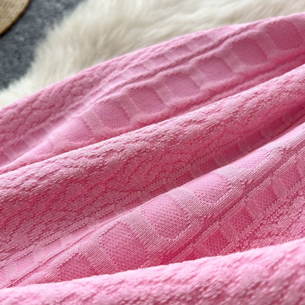 Pink temperament summer T-back sleeveless sling dress