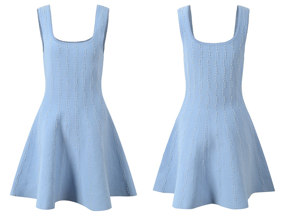 Beading chanelstyle knitted elegant sling dress