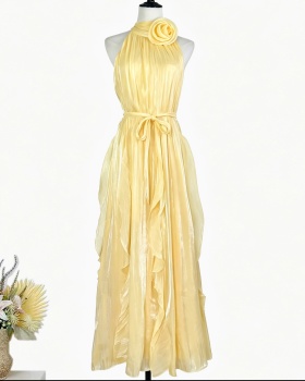 Lotus leaf edges long dress dress for women