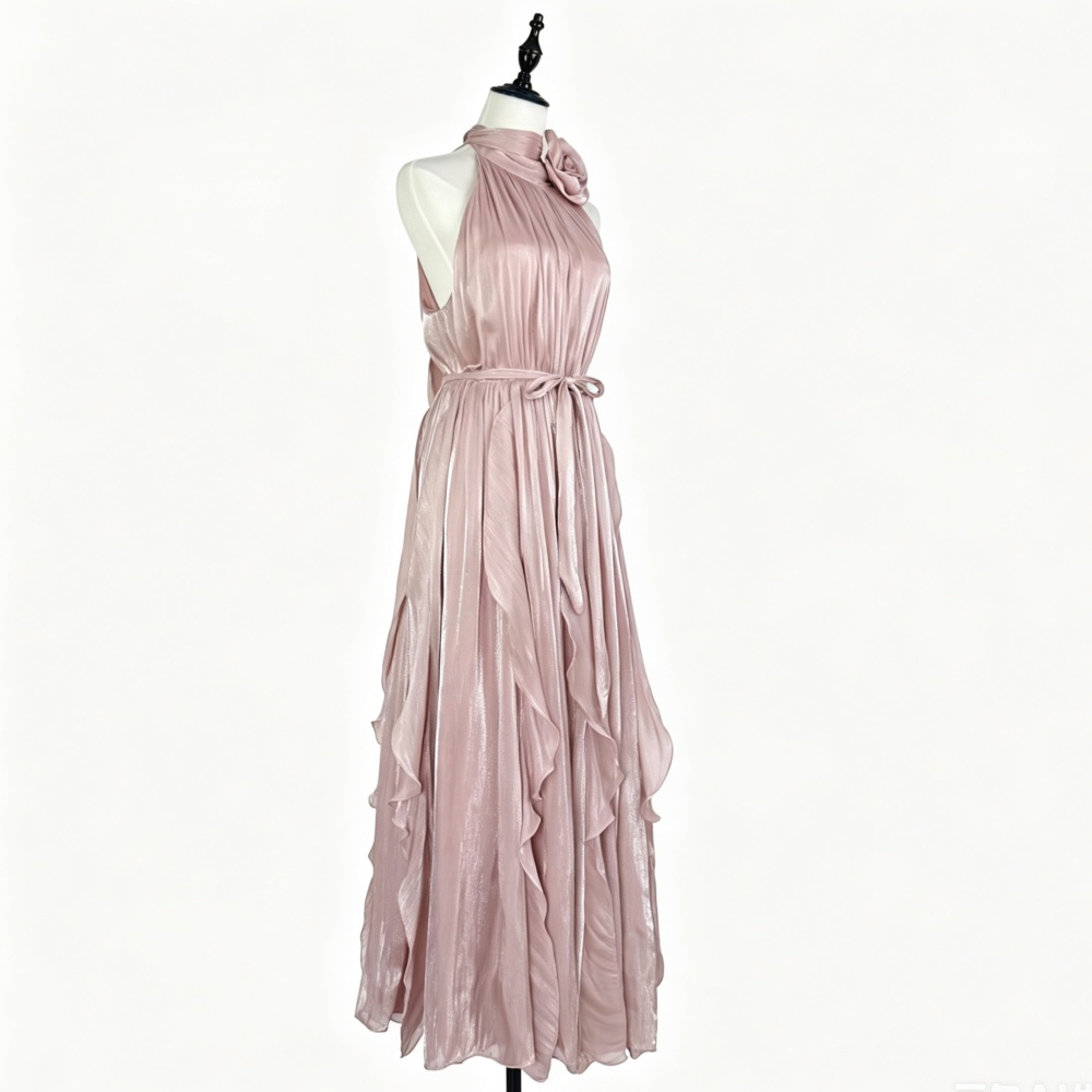 Lotus leaf edges long dress dress for women