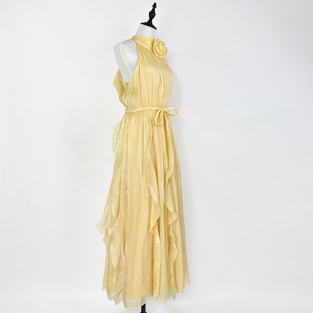 Lotus leaf edges long dress dress for women