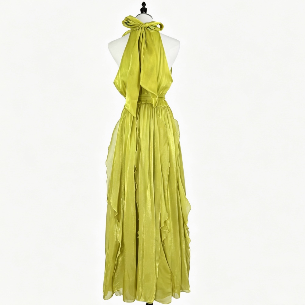 Lotus leaf edges long dress dress for women