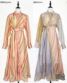 Vacation long dress lantern sleeve dress for women