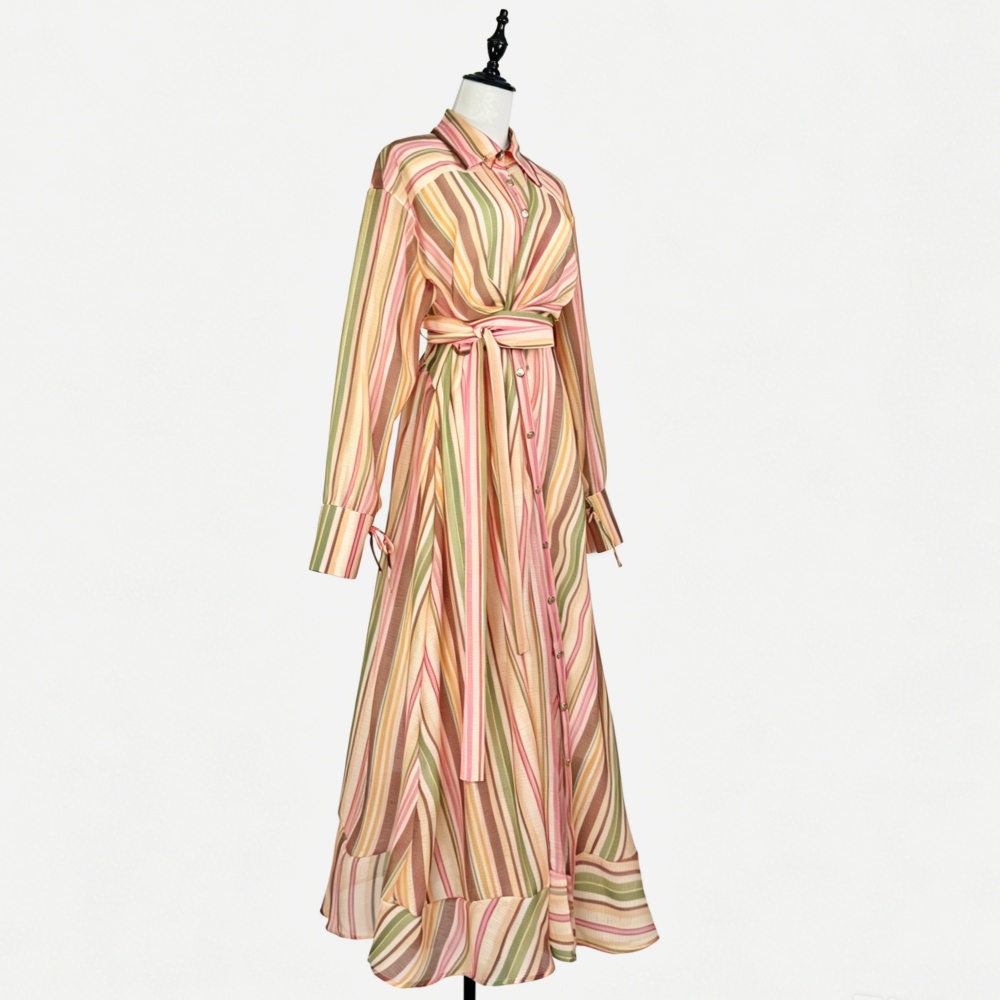 Vacation long dress lantern sleeve dress for women