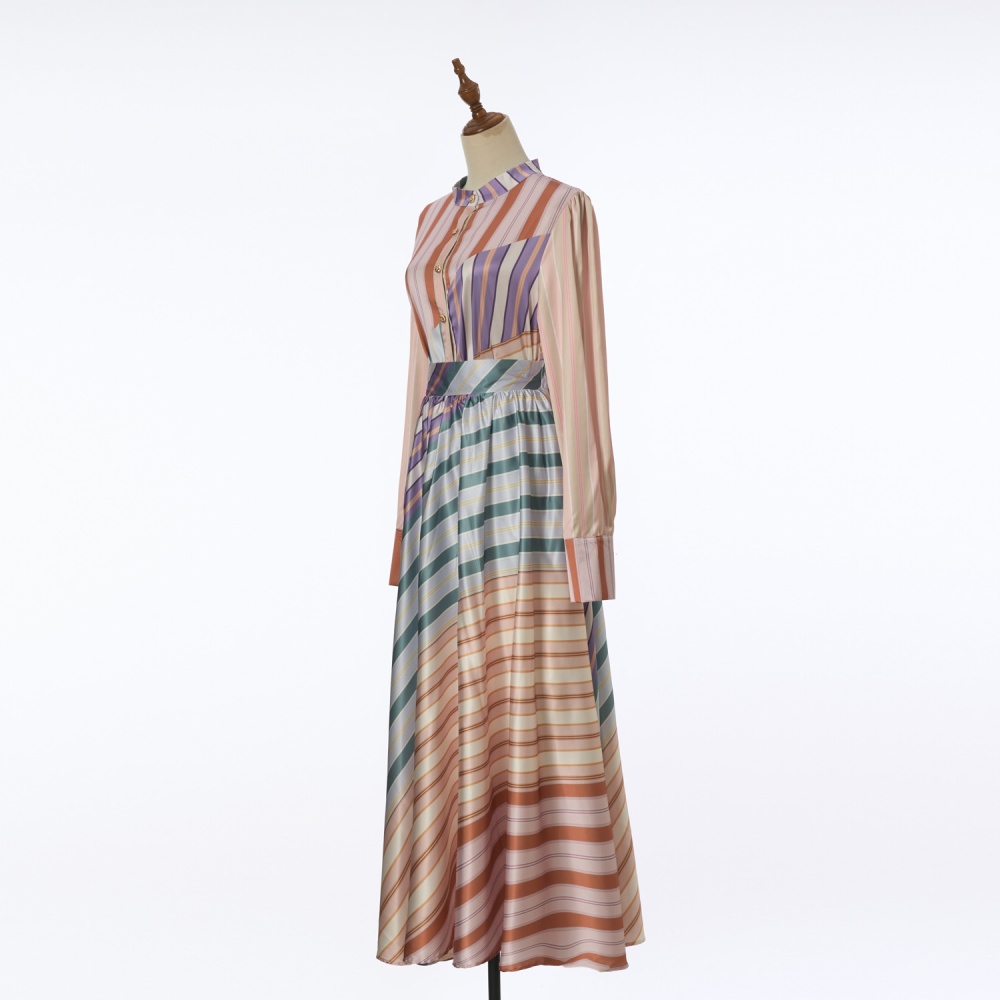 Fashion vacation splice niche skirt a set