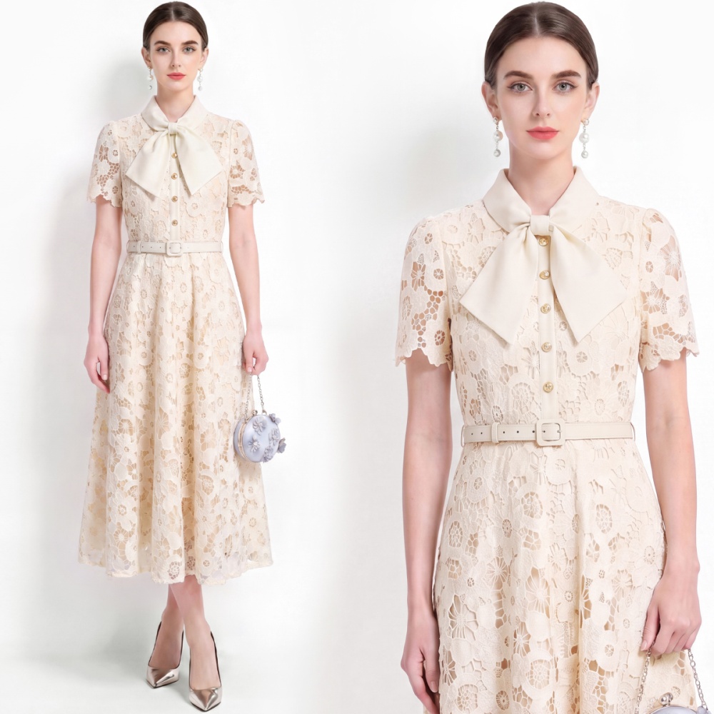 Bow ladies formal dress elegant dress for women