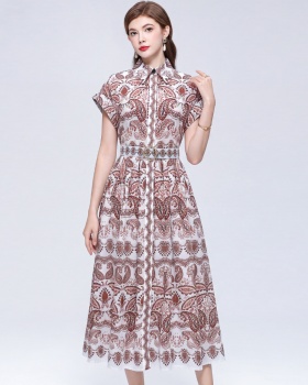 Elegant slim Casual dress temperament long shirt for women