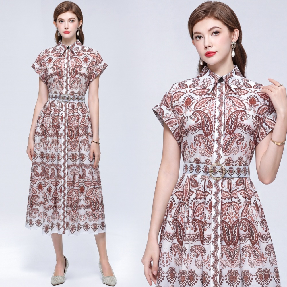 Elegant slim Casual dress temperament long shirt for women