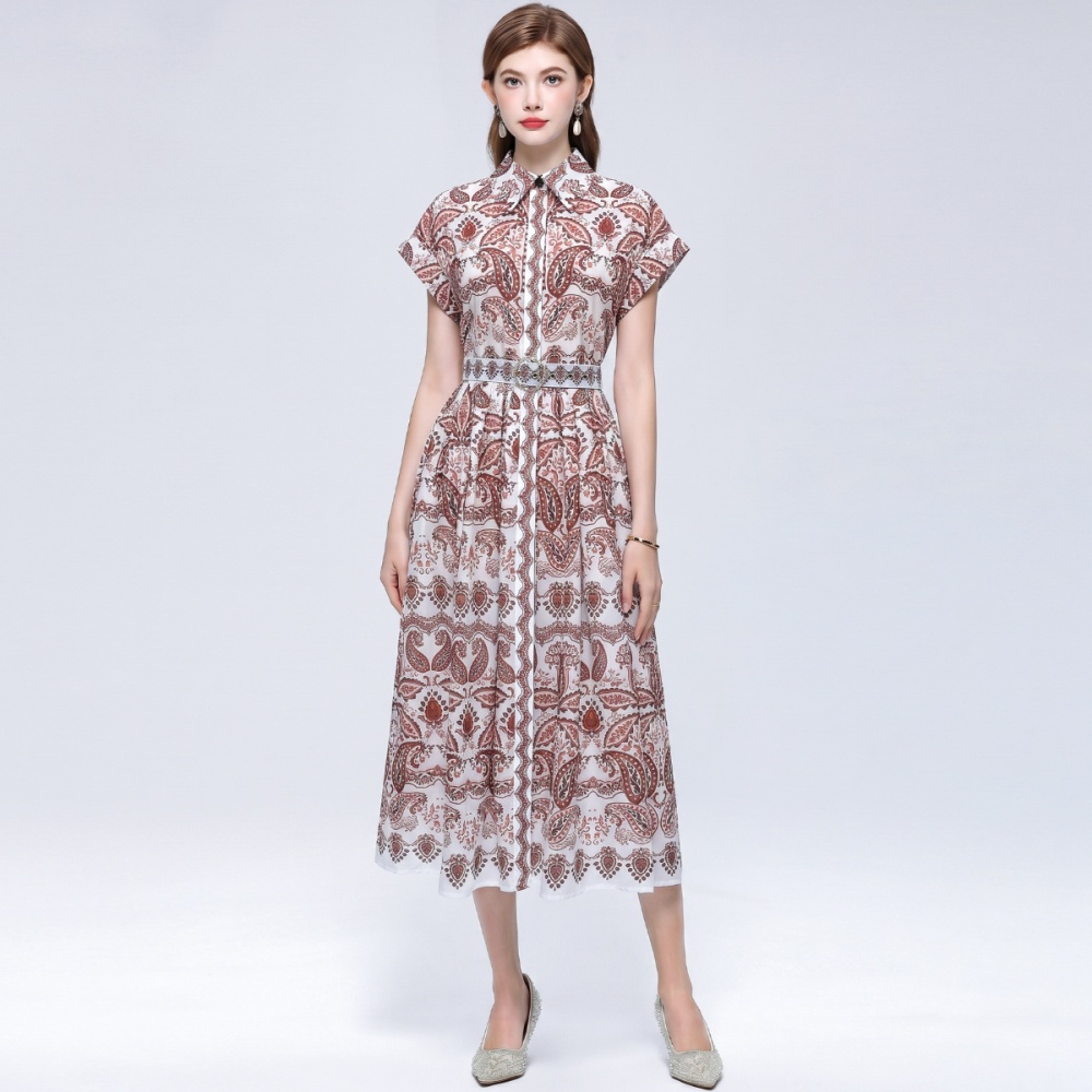 Elegant slim Casual dress temperament long shirt for women