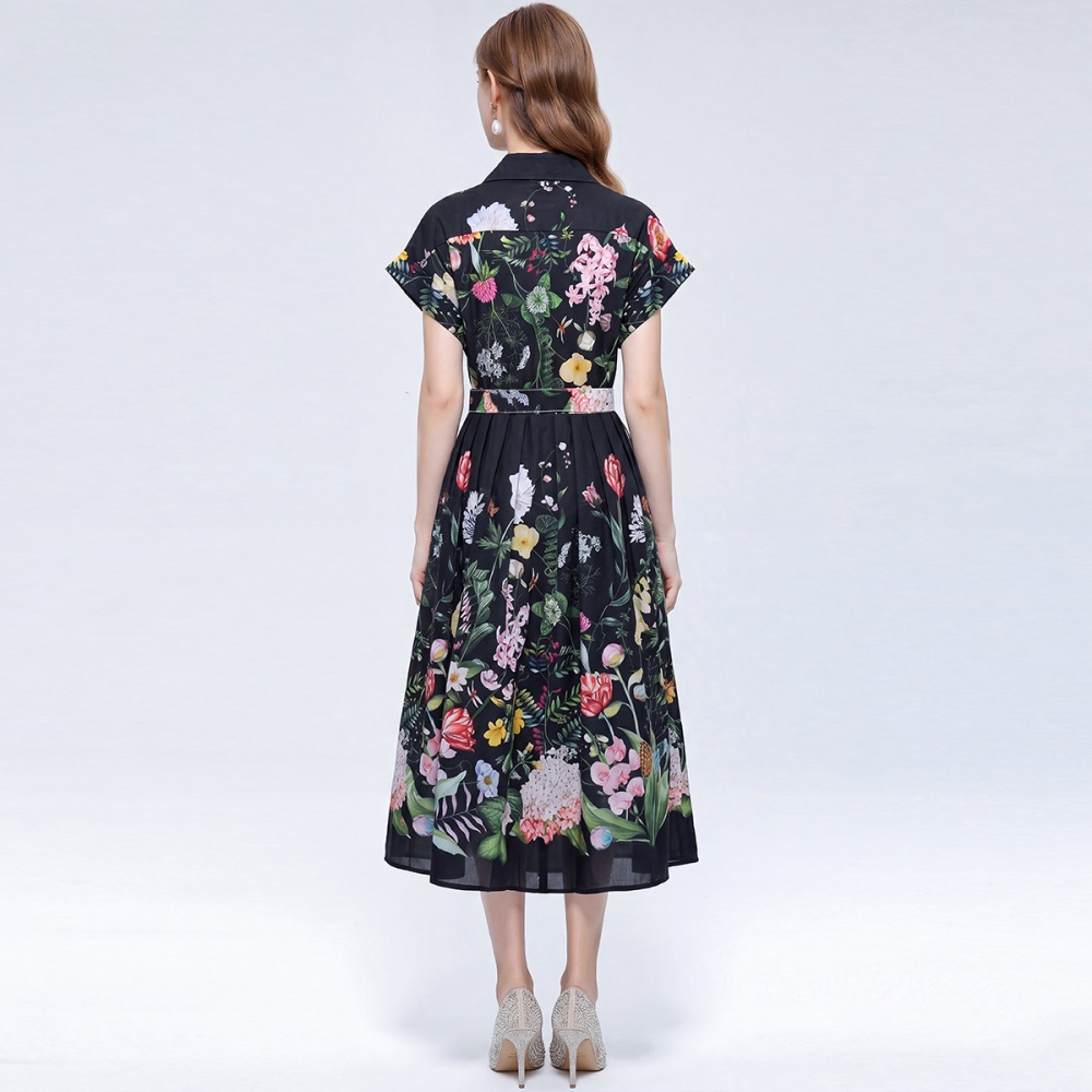 Printing Casual shirt long temperament dress