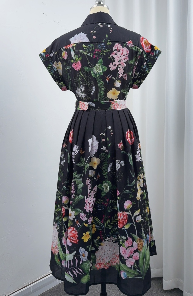 Printing Casual shirt long temperament dress
