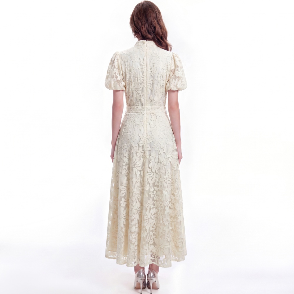 France style pinched waist A-line slim tender dress