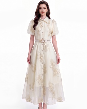 Slim short sleeve shirt temperament lapel dress