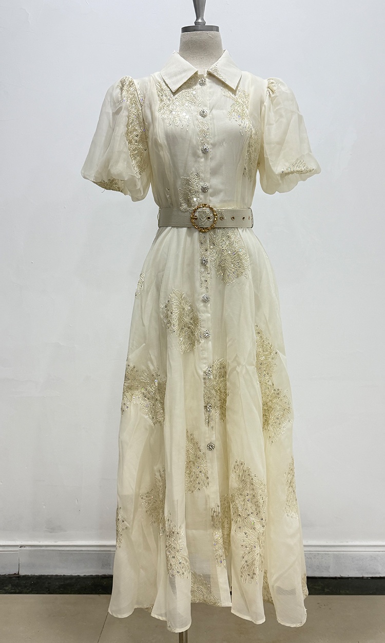 Slim short sleeve shirt temperament lapel dress