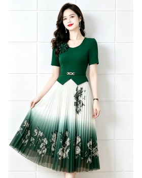 Slim pinched waist dress large yard long dress for women