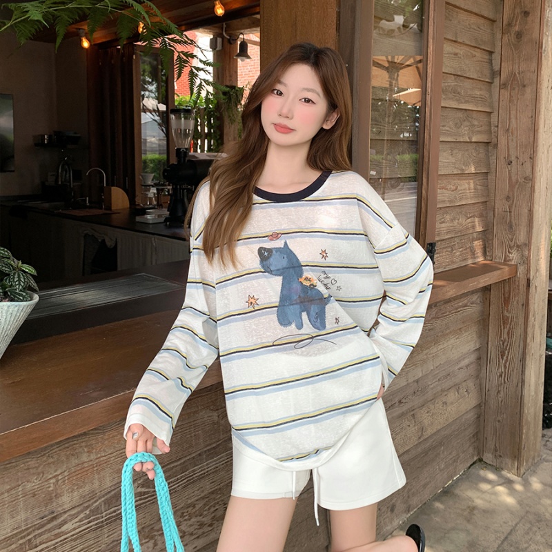 Long sleeve show young sun shirt puppy tops for women