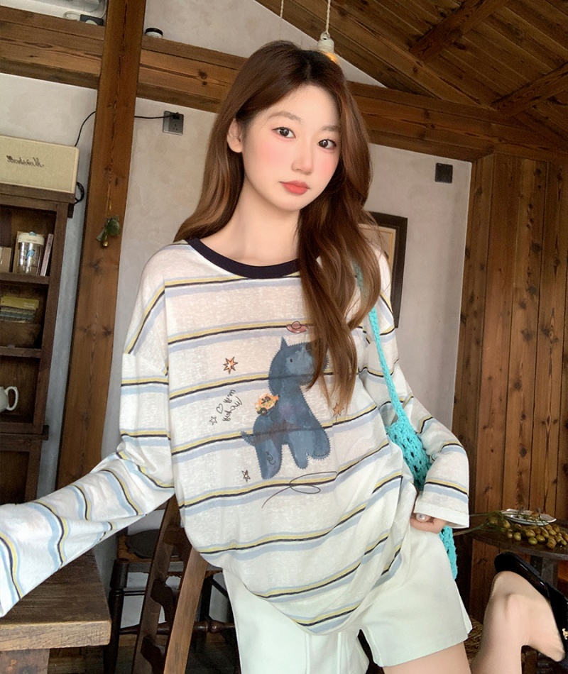 Long sleeve show young sun shirt puppy tops for women