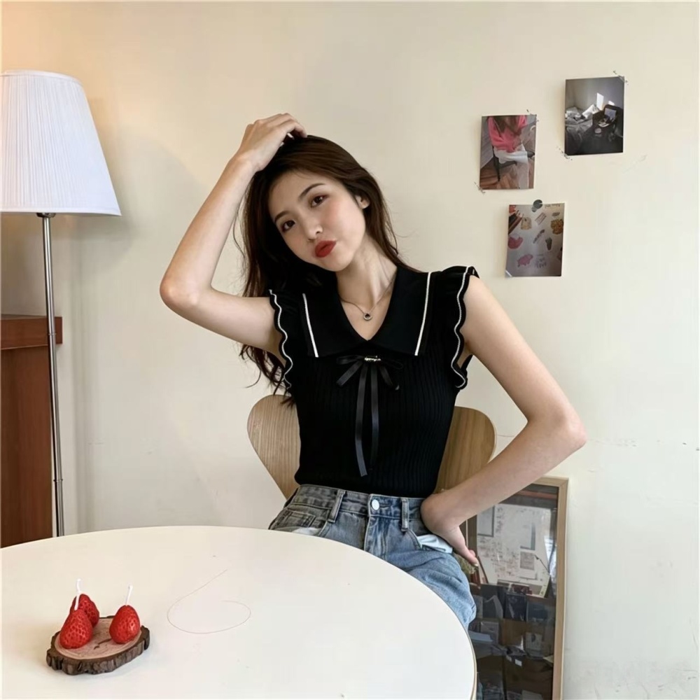 Sleeveless slim boats sleeve vest summer sweet commuting tops