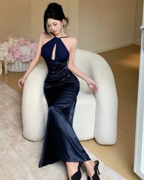 Mermaid hollow long dress sexy halter dress for women