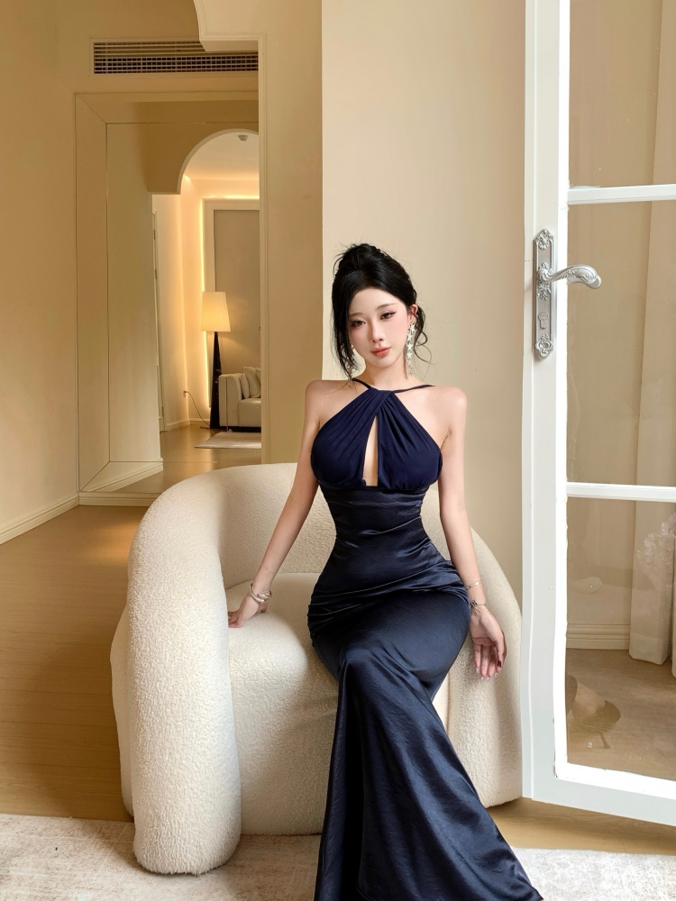 Mermaid hollow long dress sexy halter dress for women