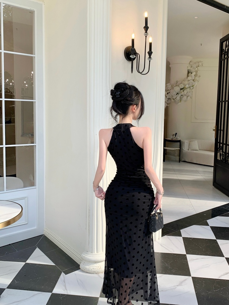 Mermaid halter long dress package hip formal dress
