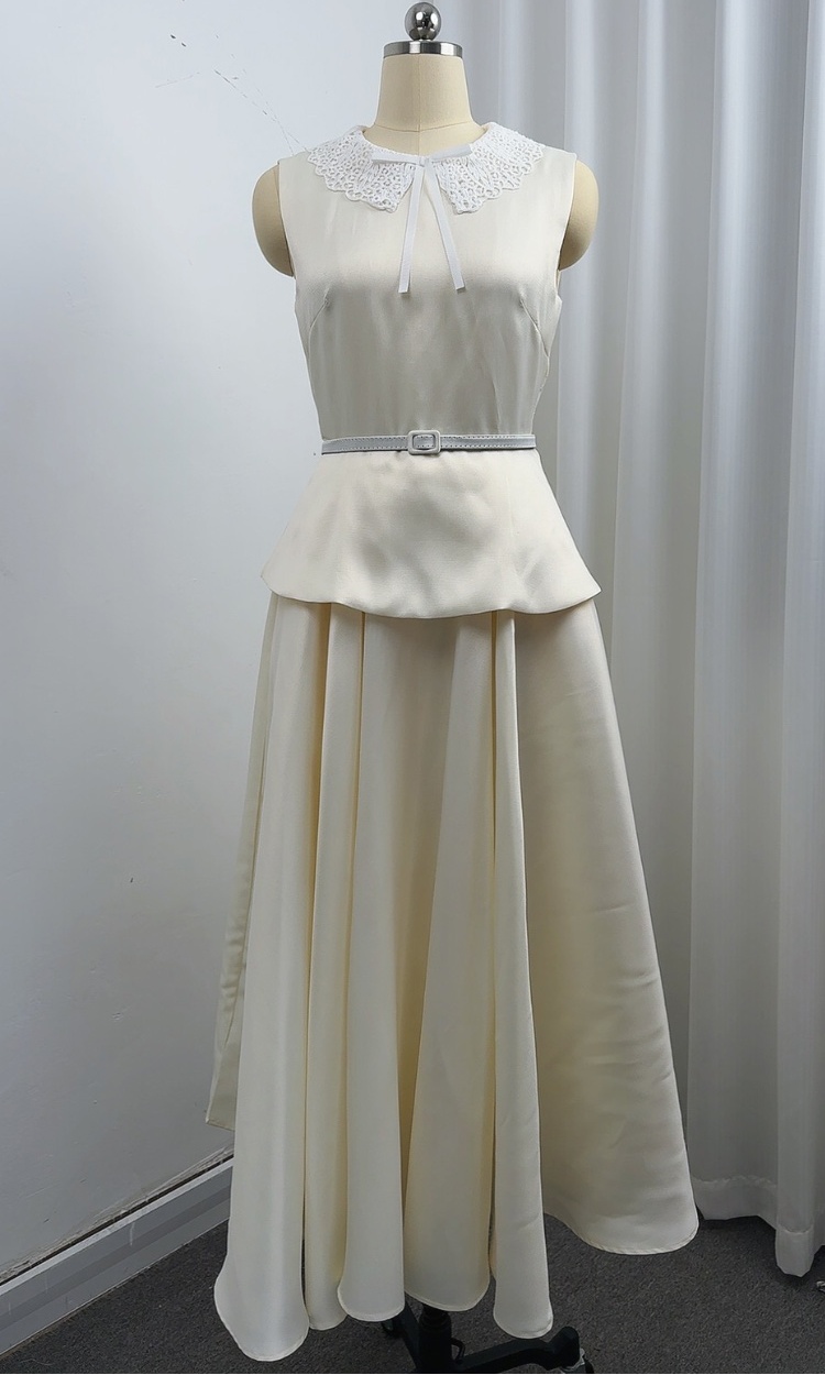Doll collar big skirt dress Hepburn style long dress