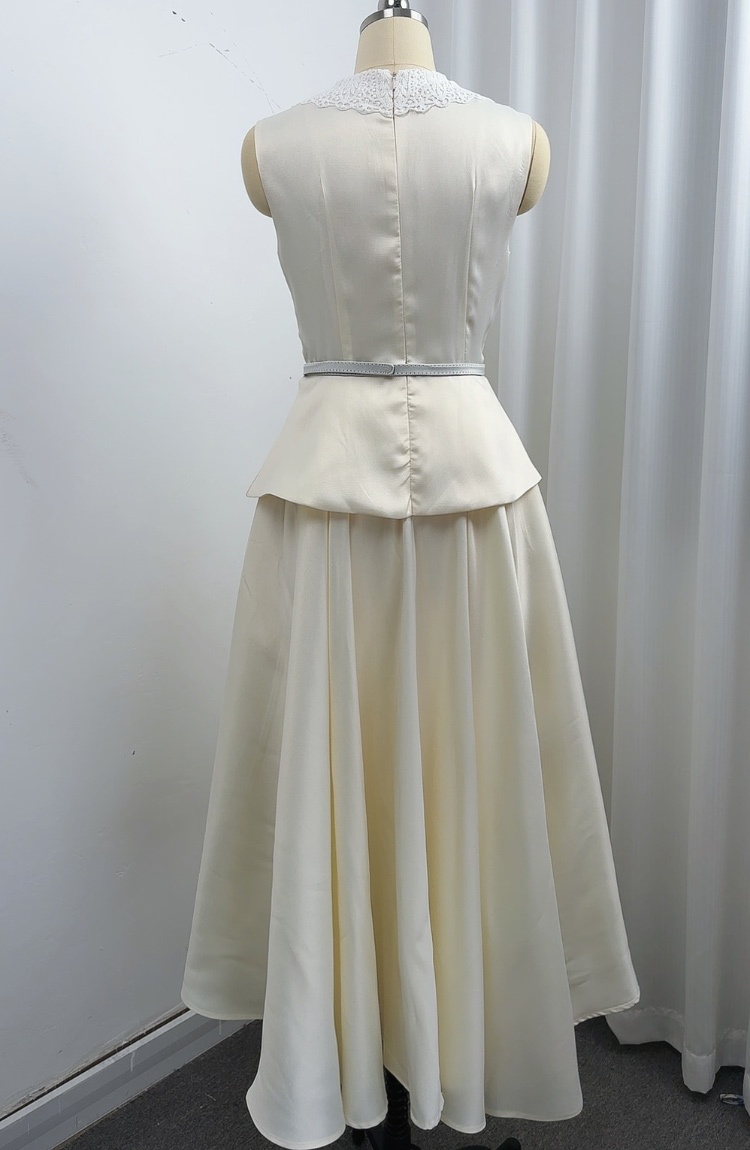 Doll collar big skirt dress Hepburn style long dress
