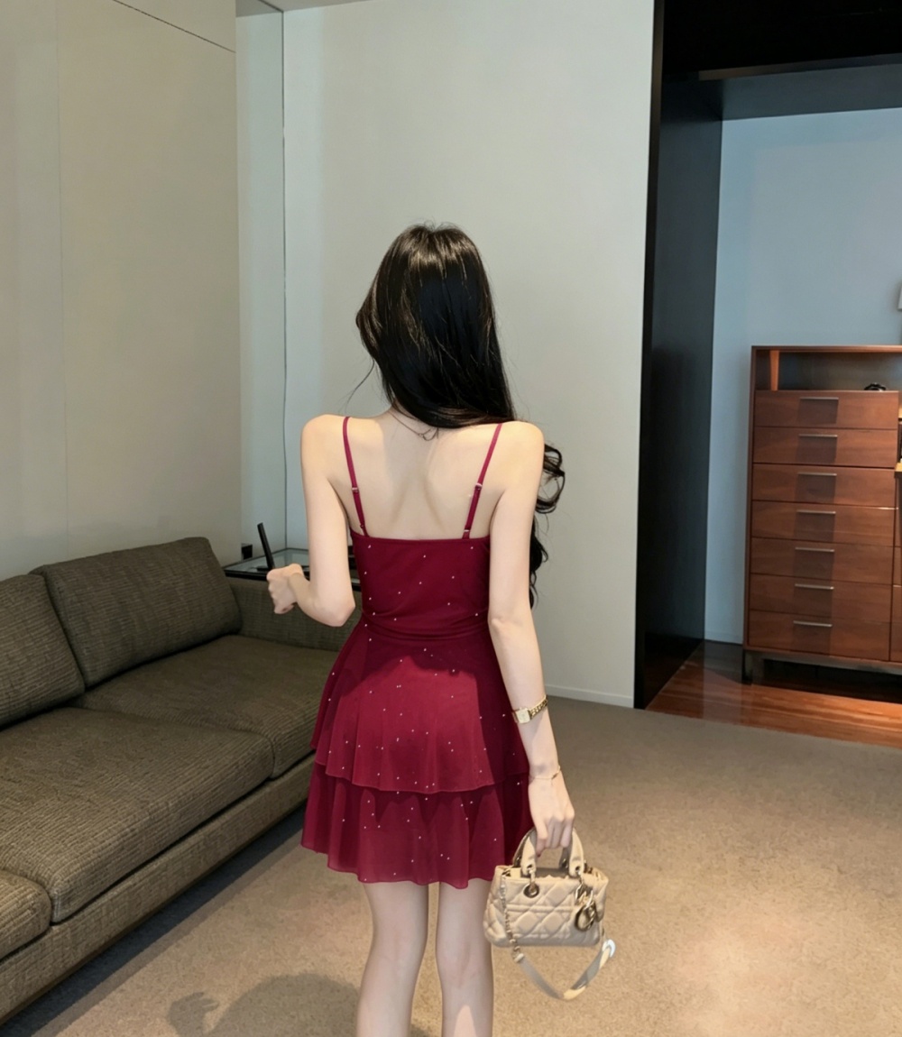 High waist France style dress slim Casual T-back