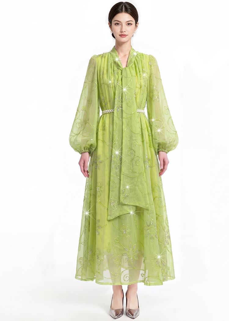 Long sleeve embroidery dress