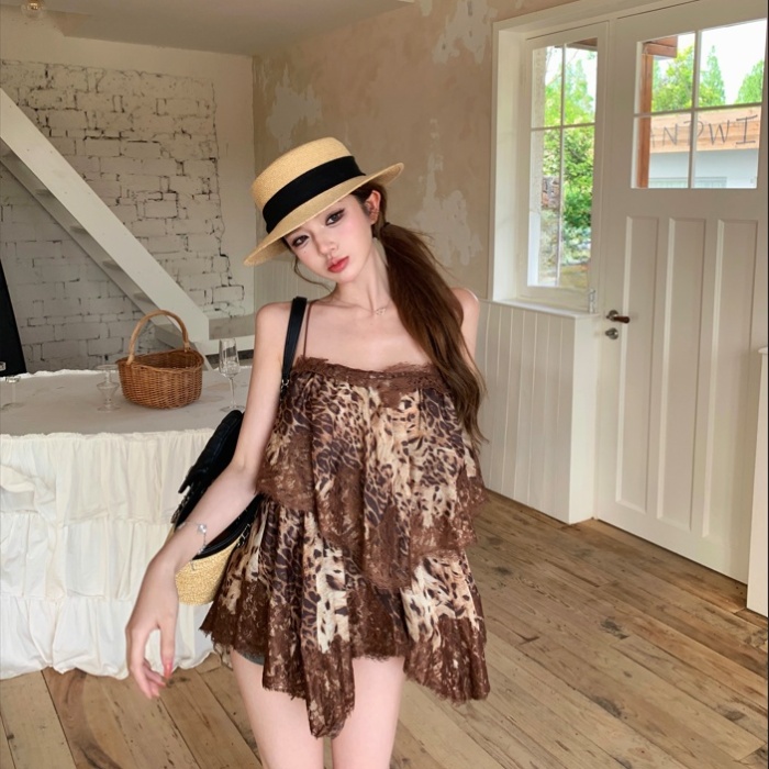 Long halter lace summer sling dress for women