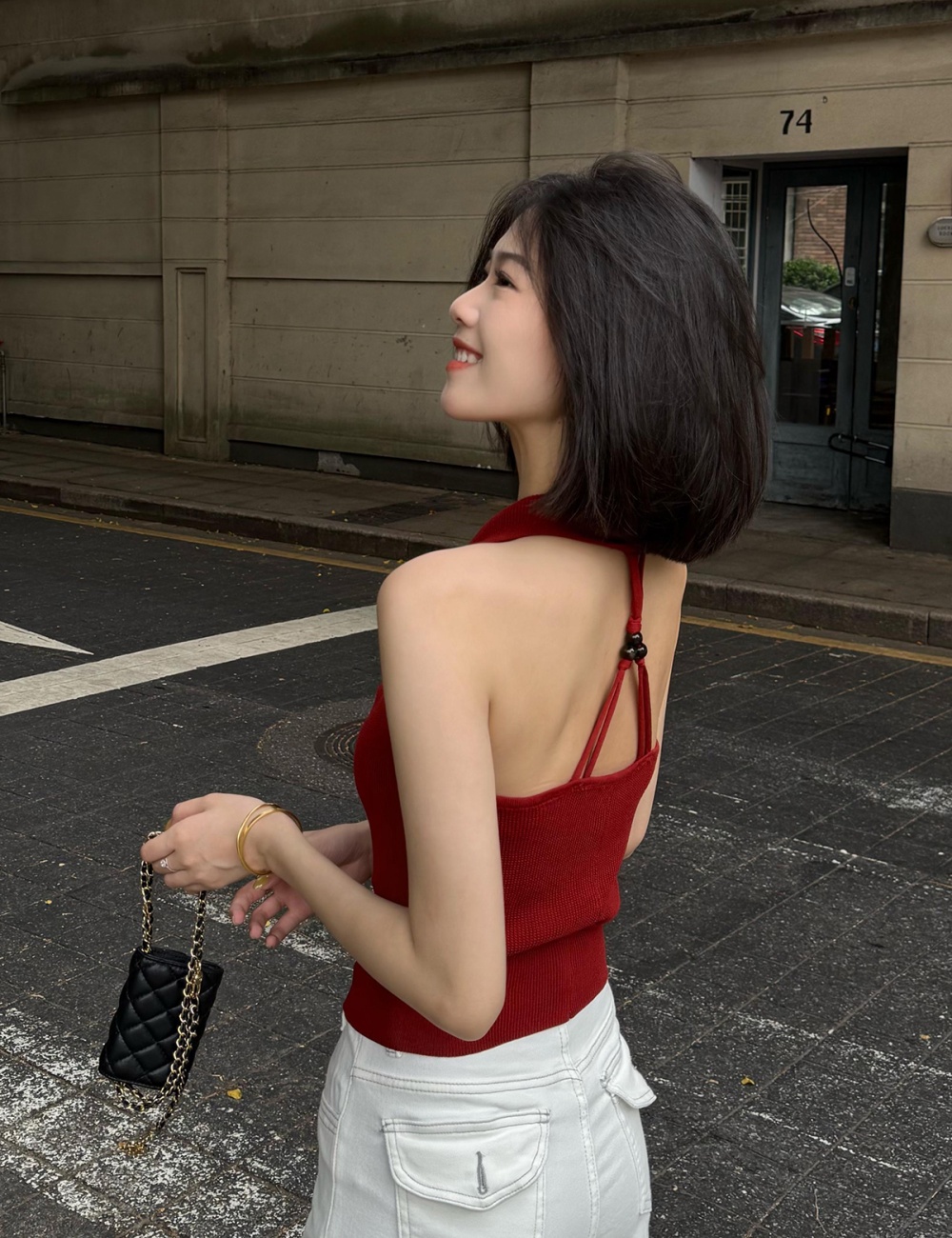 Knitted summer spicegirl halter enticement slim tops